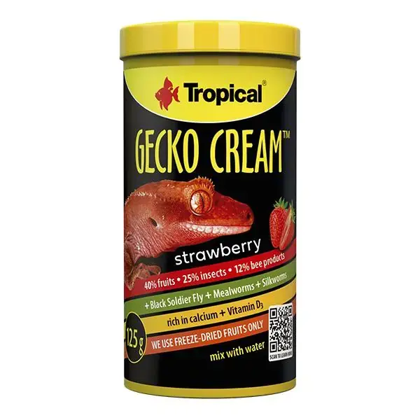 Tropical Gecko Cream Strawberry Çilekli Gecko Yemi 100 Ml 50 Gr
